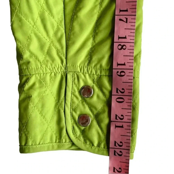COCOON HOUSE Lime Green Light Weight Quilted Jacket Blazer Snap Closure M - Picture 5 of 8